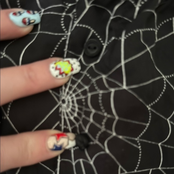 PINK Victoria's Secret Black and White Spider Web Pajama Shorts - Picture 3 of 6